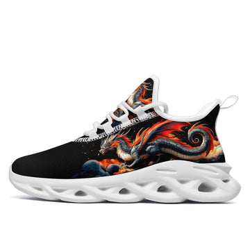 Fire Dragon Sneakers | Mythical Beast Print Shoes | Alternative Fashion Halloween Gift | FN003-25027044-5
