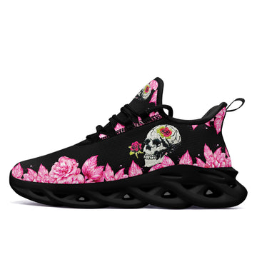 Personalized Gothic Fashion Sneakers, Custom Embroidery Skull Shoes, Comfortable and Lightweight Shoes