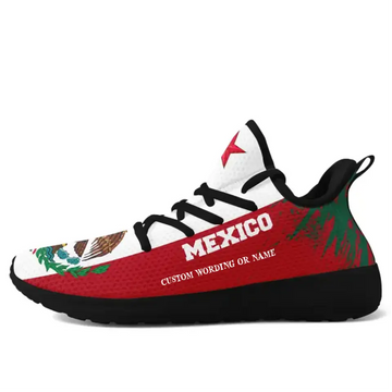 Customized FN Shoes with Black and White Soles and Striking Mexican Flag Theme, FN-051-23023001