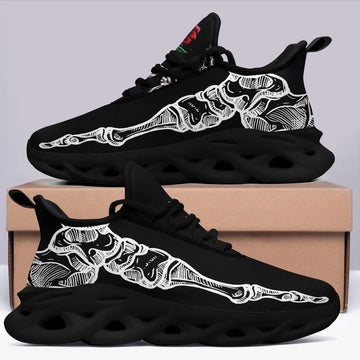 Toponepod Skelton Hand Sneakers | Custom Name logo Print Gothic Alternative Shoes for Halloween Gift MS-2016-2302