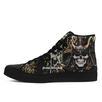 Custom High Top Samurai Skull Sneakers | Warrior Skull Shoes | FN024-240270084