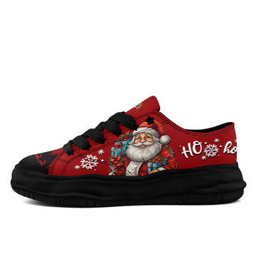 Christmas Santa Chunky Platform Sneakers with Black Fat Laces - FN038-26006302-1b