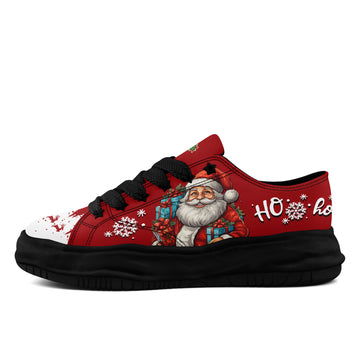 Christmas Santa Chunky Platform Sneakers with White Reindeer Print Toe - FN038-26006302-2b