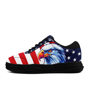 Patriotic American Flag Bald Eagle Platform Sneakers – USA Stars & Stripes Low Top Shoes - FN084-26018059-7B