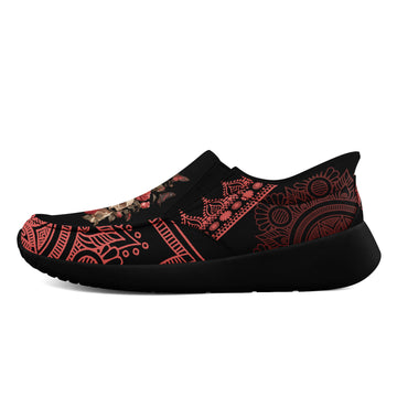 Toponepod Gothic Floral Skull Slip-On Shoes | Alternative Fashion Sneakers with Rose Butterflies | Cosplay Festival Halloween Gift | FN067-25028032-6