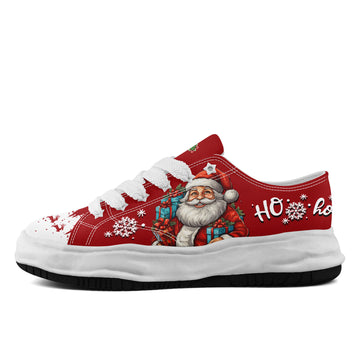 Christmas Santa Chunky Platform Sneakers with White Reindeer Print Toe - FN038-26006302-2w