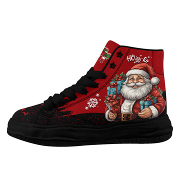 Christmas Santa Claus Chunky High Top Sneakers – Fat Laces Melted Sole Shoes - FN039-26018058-1B