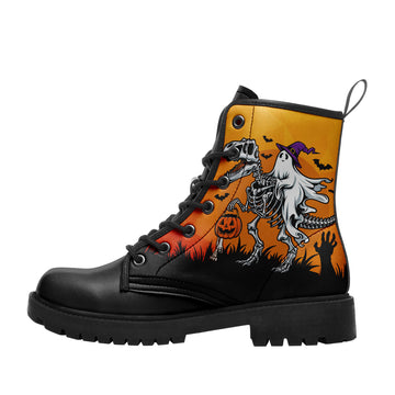 Skeleton T-Rex & Ghost Trick or Treat Boots - Halloween Dinosaur Shoes BOOTS-24025002-4