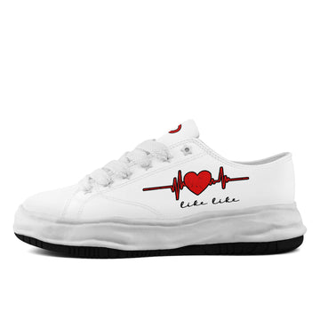 Personalized Heart-Themed Chunky Sneakers, Custom-Style Lace-Up Shoes for Meaningful Gifts and Everyday Outfits - FN038-26025199-1w
