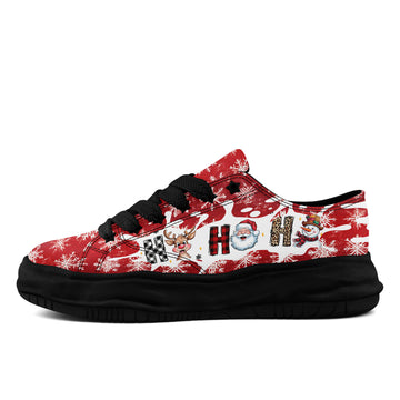 Christmas Snowflake Chunky Platform Sneakers with Santa and Reindeer Print - FN038-26006302-3b