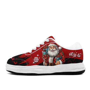 Christmas Santa Claus Platform Sneakers – Red Holiday Gift Low Top Skate Shoes - FN084-26018059-5W