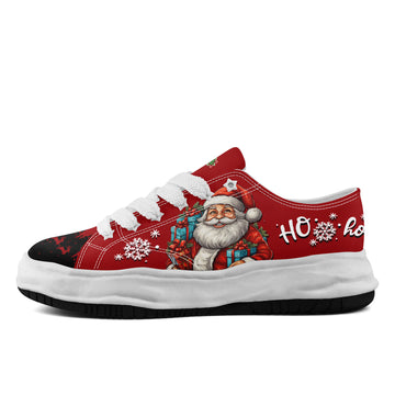Christmas Santa Chunky Platform Sneakers with Black Fat Laces - FN038-26006302-1w