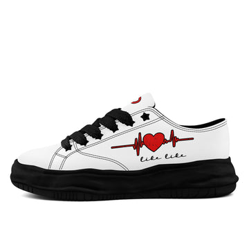Personalized Heart-Themed Chunky Sneakers, Custom-Style Lace-Up Shoes for Meaningful Gifts and Everyday Outfits - FN038-26025199-1b