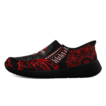 Toponepod Christian Gothic Cross Skull Slip-On Shoes | Alternative Fashion Sneakers For Cosplay Festival, Halloween Gift | FN067-25028032-5