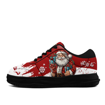 Christmas Santa Claus Platform Sneakers – Red & Snow White Holiday Low Top Shoes - FN084-26018059-6B