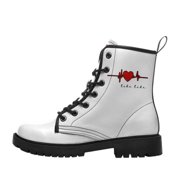 Custom Women’s Lace-Up Combat Boots – Personalized Printed Ankle Boots with Lug Sole BOOTS-26025197-1
