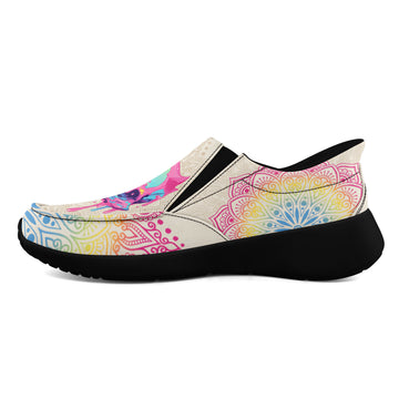 Toponepod Pastel Drip Skull Slip On Shoes | Colorful Psychedelic Alternative Fashion Sneakers | Cosplay Festival Halloween Gift | FN067-25028032-9