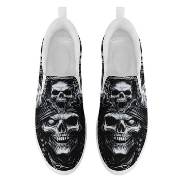 Toponepod Alternative Fashion Sneakers | Custom Skull Slip On Shoes | FN071-25023063-4