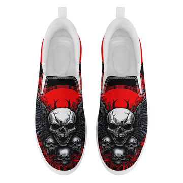 Toponepod Alternative Fashion Sneakers | Custom Skull Slip On Shoes | FN071-25023063-2