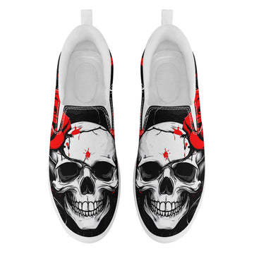 Toponepod Alternative Fashion Sneakers | Custom Skull Slip On Shoes | FN071-25023063-1