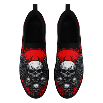 Toponepod Alternative Fashion Sneakers | Custom Skull Slip On Shoes | FN071-25023063-2