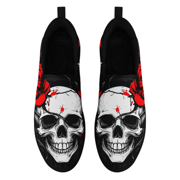 Toponepod Alternative Fashion Sneakers | Custom Skull Slip On Shoes | FN071-25023063-1