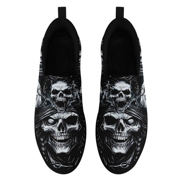 Toponepod Alternative Fashion Sneakers | Custom Skull Slip On Shoes | FN071-25023063-4