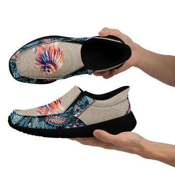 Toponepod Skull Slip On Shoes | Gothic Tribal Boho Pattern Alternative Fashion Casual Sneakers | Cosplay Festival Halloween Gift | FN067-25028032-4