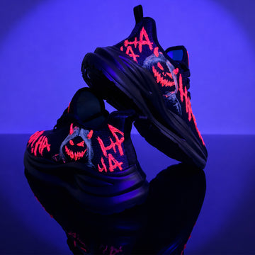 Glow-in-the-Dark Graffiti Demon Running Shoes | Lightweight Breathable Cushion Trainers FN003-26020065-2