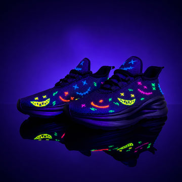 Glow-in-the-Dark Graffiti Rave Shoes – UV Reactive Neon Stitched Smiley Sneakers FN003-26020065-3