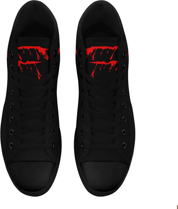 Womens Gothic High-Top Canvas Sneakers Punk Style Alternative Streetwear Canvas Shoes, Lace-Up Casual Skate Shoes for Men
