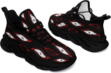 Men's Skull Gothic Eye Running Shoes Lightweight Breathable Sport Shoes for Women Cushion Slip On Walking Sneaker