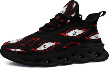 Men's Skull Gothic Eye Running Shoes Lightweight Breathable Sport Shoes for Women Cushion Slip On Walking Sneaker