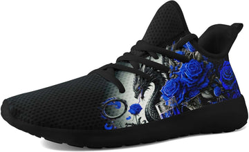 Men's Dragon Sneakers | Lightweight Running Shoes Punk Rock Streetwear Sneaker Breathable Athletic Gym Casual Walking Shoes