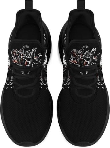 Men's Gothic Skull Sneakers | Breathable Mesh Trail Running Shoes Casual & Sports Athletic Sneakers for Women