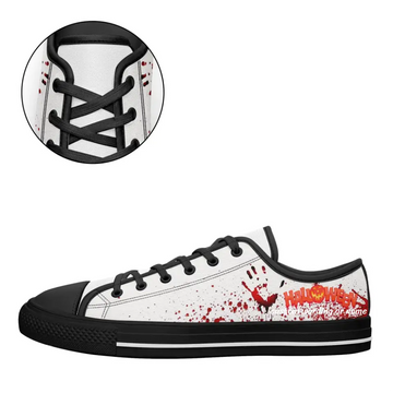 Personalized Halloween Shoes, Canvas Sneakers with customize Colorful graphic for Adult, Children, KWL-7218-23023002
