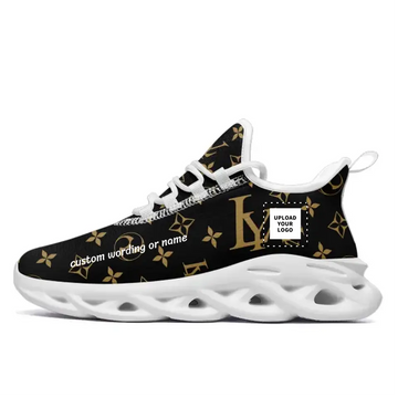 Personalized MS Shoes with Black and White Soles, LV-Inspired Theme,MS2016-23023001