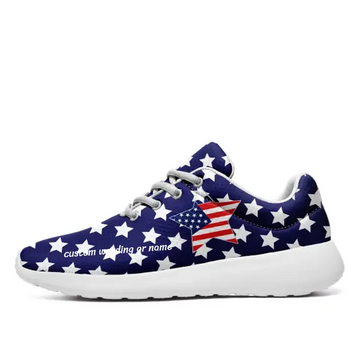 Personalized America Flag Sneakers, Custom USA Flag Shoes, Patriotic Shoes,NL-067-23023001