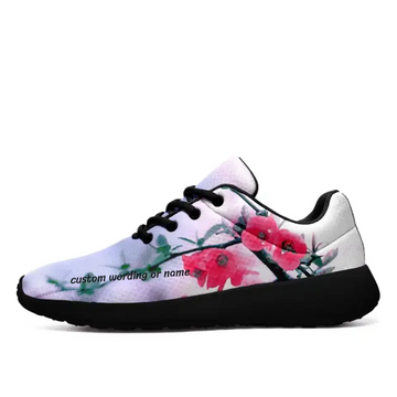 Personalized Washing Painting Flower Design Sneakers, Custom Comfortable Artist  Shoes,NL-067-23023001
