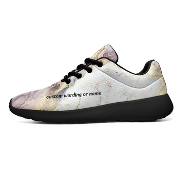 Personalized Marbling Design Sneakers, Custom Unisex Comfortable Sport Shoes,NL-067-02046