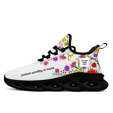 Custom MS Shoes with Black and White Soles, Mexican Floral Theme, Crafted for Enthusiasts of the Vibrant and Artistic World of Mexican Flowers,2016MS-23025001
