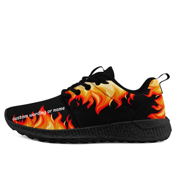 Customized Casual Shoes with Fiery Theme. Personalize with Your Name and Images. Ideal for Fire Enthusiasts,OL-022-24023001