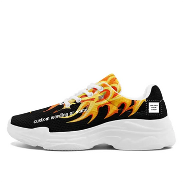 Customized Flame-themed Chunky Shoes,Personalize with Your Name and Images, Perfect for Fire Enthusiasts,FN020-24025005
