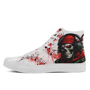 Buy One Get One White Color Personalized Fashion Sneaker High Top Skull Comfortable Shoe,FN024-240270087