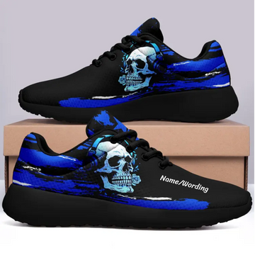 Buy One Get One Blue Color Personalized Skull Shoe Comfortable Shoe, SN-23023-B