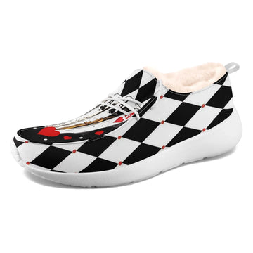 Toponepod Playing Card Slip on Sneakers | Cozy Striped Casual Shoes with Bow | Personalized Name Logo For Gift