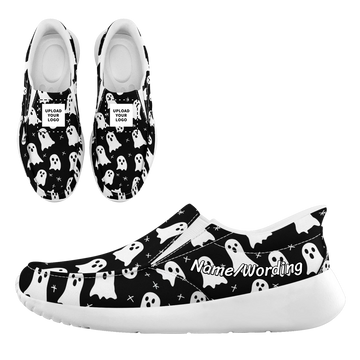 Topnepod Halloween Spooky Print Slip On Shoes | Custom Gothic Alternative Fashion Shoes for Gift | Personalized With Name Logo | FN067-25018003