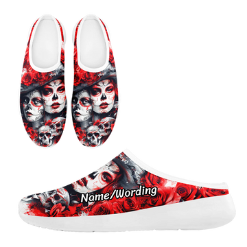 Toponepod Multiple Style Dark Fashion Gothic Slippers | Custom Name Logo | Ghost Halloween Witch Print | FN063-25018005