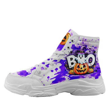 Personalized Halloween Design Sneakers, Custom Pumpkin, Bat,Witch Print High Top Shoes FN033-25023129