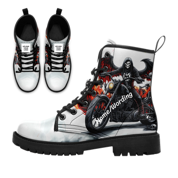 Personalized Gothic Style Boots, Custom Skull and Ghost Winter Boot, Streetwear BOOTS-25023151